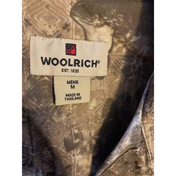 Woolrich mens medium Barley Trout button cotton fishing hunting outdoors - Picture 3 of 7